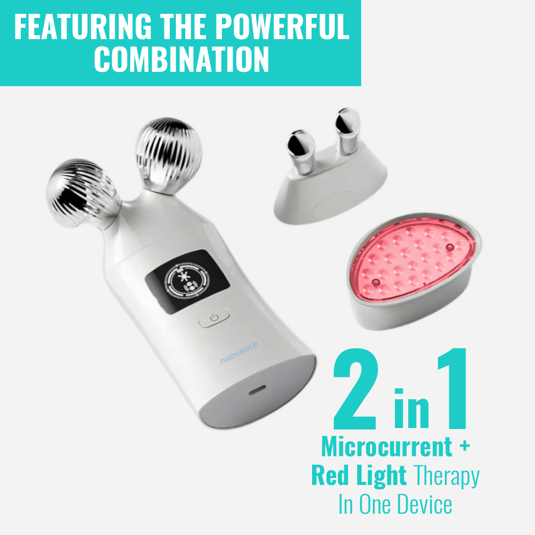 Nuovaluce Anti Aging PRO Microcurrent & Red Light Device Kit with Silver Gel