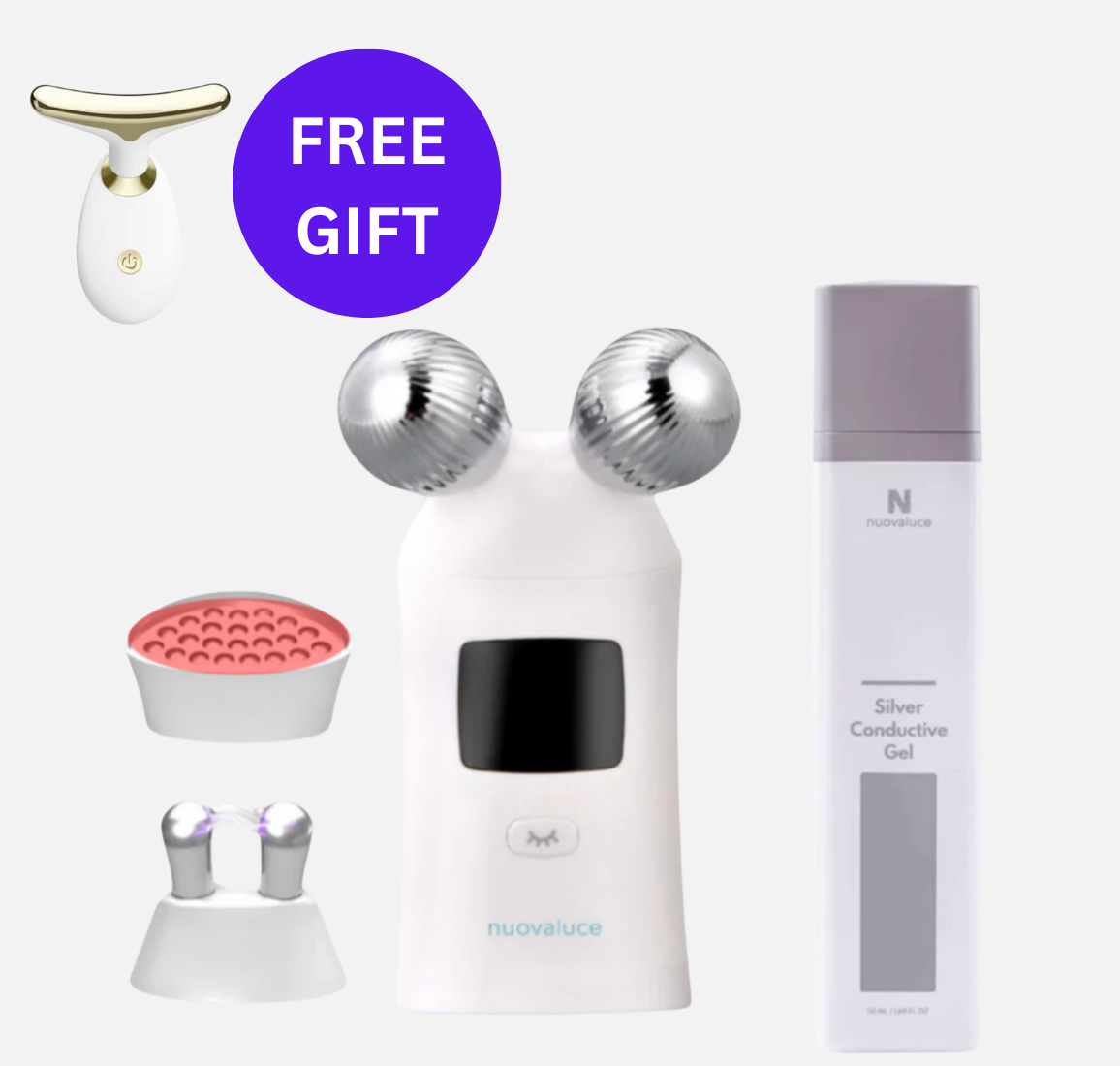 Anti Aging PRO Microcurrent & Red Light Device Kit with Silver Gel